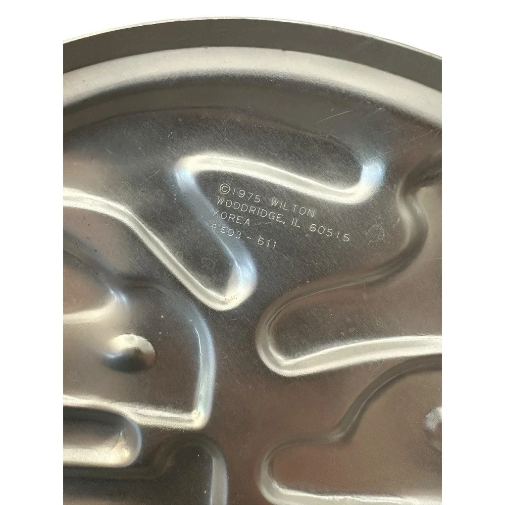 1974 Wilton Happy Birthday Round Cake Pan Aluminum Baking Mold #502-259‎